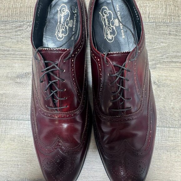 Florsheim Imperial Burgundy Leather Wingtip Oxford Shoes Men's Size 13 - Picture 2 of 8
